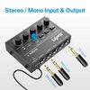 Moukey Mini Audio Mixer Line Mixer, DC 5V, 4-Stereo Ultra, Low-Noise 4-Channel for Sub-Mixing, Ideal for Small Clubs or Bars, As Guitars, Bass, Keyboards Mixer, 2021 New Version-MAMX1