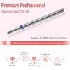 ZIRATONES Mini Barrel Shape Cuticle Clean Nail Drill Bit, 3/32'' Professional Safety Carbide Diamond Under Nail Cleaner for Cuticle Dead Skin Nail Prepare, Nail Salon (Medium)