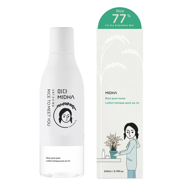 [MIDHA] Rice Pure Toner 200ml (6.7fl.oz) 77% Rice Water Toner/Face Moisturizer/Vegan
