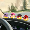 wonuu Winter Rubber Duck with Knitted Scarf Sunglasses Necklace Cowboy Hat, Mini Ducky for Home Party Ornament Car Accessories Dashboard Decoration, Red