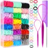 YGDZ Elastic Hair Bands, 1500pcs Rubber Bands for Hair, 80pcs Cotton Toddler Hair Ties, Colorful Small Ponytail Holders, Hair Accessories for Girl, Toddler