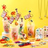 Tondiamo 206 Pcs Art Paint Party Favors Include Gift Cup Plastic Straw Color Pen Keychain Pendant Bracelet Ring Temporary Tattoo Party Blower Card Splatter Confetti for School Reward Birthday Party