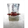 Generic Antique bronze garnet red crystal hair comb barrette clip bridal clip bridal, 10