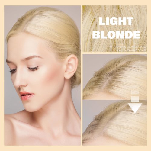 Azonbey Root Touch Up Sets,Hairline Powder Cover Up- Hairline Concealer for Thin and Thinning Hair, Water & Sweat Resistant,With Makeup Brush (Light Blonde)