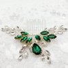 PRETTYLIFE Bridal Crystal Hair Comb Rhinestone Hair Piece Prom Party Festival Wedding Hair Accessories for Women and Girls (Green)