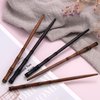 Isslly 10PCS Wooden Hair Sticks for Women, Retro Wooden Hairpins, Vintage Elegant Hair Chopsticks, Bamboo Shape Hair Pins for Long Hair -Black, Khaki
