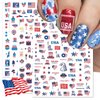 IDDFEVE 12 Sheets 4th of July Nail Stickers, Independence Day Patriotic Nail Decals, 3D Design Self-Adhesive USA Flag Star Nail Art