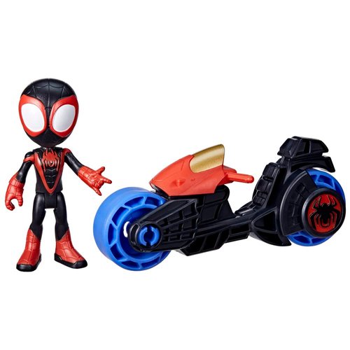 Spidey and His Amazing Friends Miles Morales Action Figure with Toy Motorcycle, Preschool Toys, Ages 3 and Up