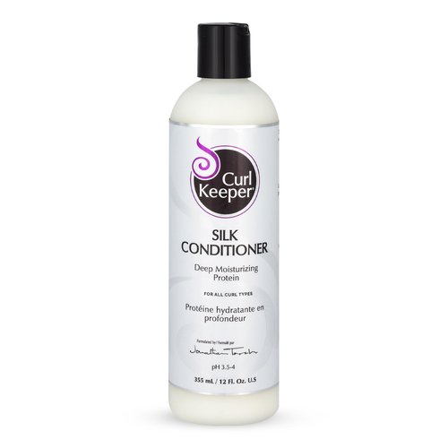 Curl Keeper Silk Conditioner for Curly Hair, 12 Fl Oz - Deep Moisturizing & Cleansing Daily Hair Conditioner with Silk Amino Acids for All Curl Types - Water Based Conditioner for Men & Women