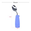Ehucon Adaptive Utensils Angled Spoon and Fork for Hand Tremors Parkinsons,Weighted Utensils with Non-Slip Easy Grip Handles for Independent Eating (1pcs Spoon+1pcs Fork=2 pcs,Purple,Right Hand)