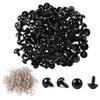 Vanblue Safety Eyes 260PCS 10mm Plastic Black Craft Eyes Teddy Bear Eyes with Washers for Amigurumi Stuffed Animals Crochet Toys Crafts Making Halloween Decorations