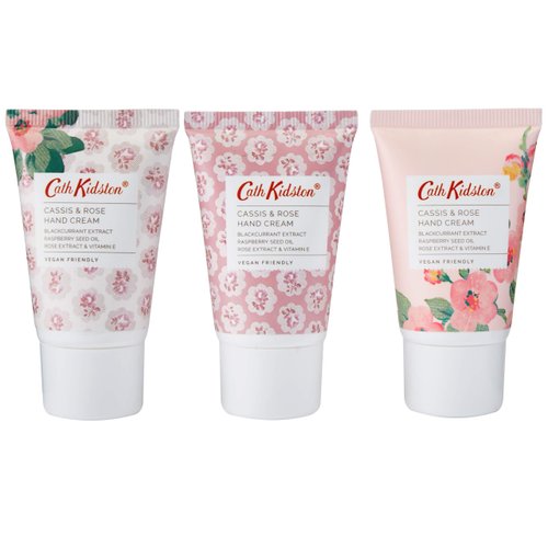 Cath Kidston Beauty Freston Cassis and Rose Hand Cream Trio Gift Box Travel Size, 3 x 30 ml