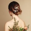 3pcs Starfish Hairpins, Elegant Rhinestone Starfish Barrette Clip Pearl Crystal Hair Clip Sea Star Hair Clips Starfish Hair Accessories for Women Girls (3 Styles)