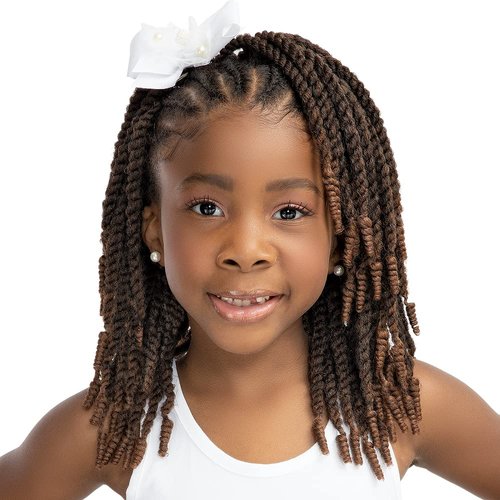Teeny 3 x Senegal Curl Crochet Hair – Dreadlock Extensions Curly Braiding Hair – Premium Handmade Synthetic Hair Bundles for Teen Girls – Beautiful Colors and Realistic Look (1B)