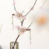 SHIYANG Handmade Pink Lotus Hair Clips, Floral Hair Decoration for Hanfu, Chinese and Korean Fashion