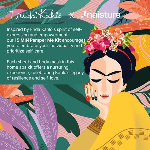 Naisture Frida Kahlo Spa Kit for Women-Korean Skincare Set Includes Home Spa Essentials: Featuring Masks for Hair, Hand, Foot, Eye and Face. Pamper yourself with 15 MIN PAMPER ME KIT