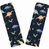 Baby Car Seat Neck Cover, Car Seat Strap Cover, Seat Belt Cushions Pads, Shoulder Strap Protectors, Reversible Pram Harness Covers in Minky Dinosaur, Baby Neck Pad Protector