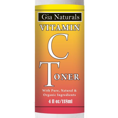 Gia Naturals Vitamin C Facial Toner. Pure, Natural and Organic. Freshner. Antioxidants, Age-Fighting, Brightens, Reduces Pores, PH Balances, Made in USA