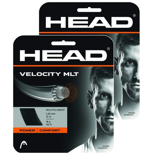 2 Packs of Head Velocity Tennis String - Black (17 Gauge)