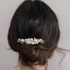 Casdre Pearl Bride Wedding Hair Comb Silver Bridal Side Comb Hair Piece Wedding Hair Accessories for Women and Girls