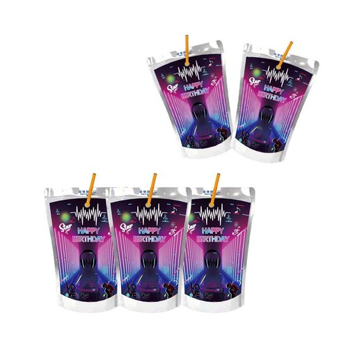 24 Pcs Juice bag Tags For Music Party Decorations, Music Birthday Party Supplies Stickers for Boys Girls Kids Baby Shower Party Favor