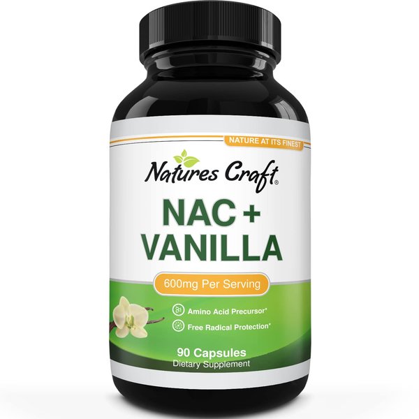 NAC Supplement N-Acetyl Cysteine with Vanilla - Detox Cleanse Liver Supplement with Amino Acids for Liver Detox and Kidney Cleanse - High Absorption NAC 600mg Amino Acids Supplement for Liver Support
