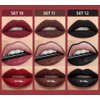 3Pcs Black Matte Liquid Lipstick, Lip Liner, Lip Gloss Trio Lip Set - One Step Halloween Lips Makeup Kits Waterproof Long-Lasting Moisturizing Velvety Black Lip Stain Make Up Gift Set (12#)