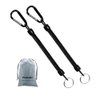 Nekoki Coil Springs Keychain Cellphone Snap Hook Holder Retractable Coil Cord Key Chain Holder with Carabiner Keychain,Father's Day Gift,Pack of 2 Black