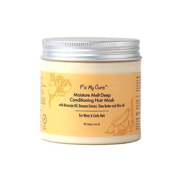 FIX MY CURLS Moisture Melt Deep Conditioning| Hair Mask for Dry, Damaged, and Chemically Treated Hair| 8 Magical Oils, Shea Butter, Vitamins| Pro-Keratin Bond Repair |Weekly Revitalization, (5.29 oz)