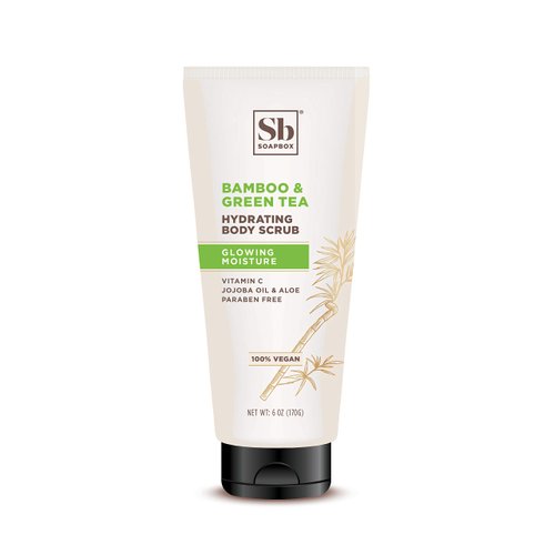 Soapbox Gentle Exfoliating Body Scrub ? Bamboo &amp; Green Tea ? 6oz ? Moisturizing Body Scrub for Vi...
