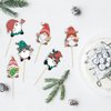 Gyufise 36Pcs Christmas Gnomes Cupcake Toppers Christmas Dwarf Santa Claus Snowflake Cupcake Picks Cake Decorations for Merry Christmas Theme Happy New Year Holiday Party Supplies