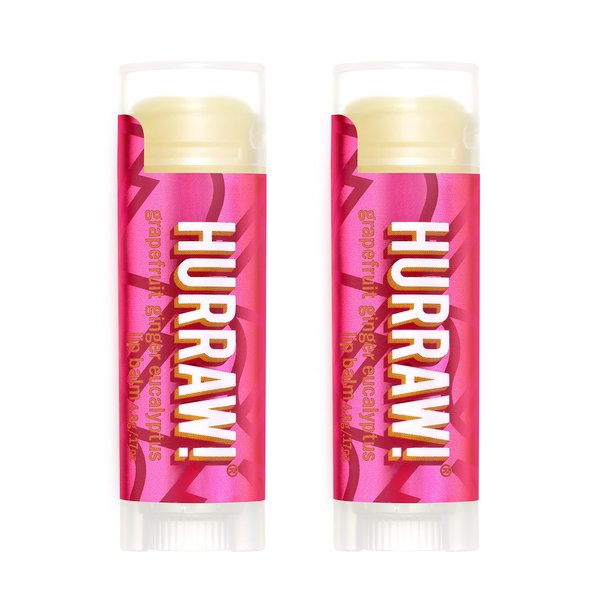 Hurraw! Grapefruit, Ginger, Eucalyptus (Kapha) Lip Balm, 2 Pack: Organic, Certified Vegan, Cruelty and Gluten Free. Non-GMO, 100% Natural Ingredients. Bee, Shea, Soy and Palm Free. Made in USA