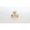 Generic Small shiny gold metal three stars hair claw clip with crystals