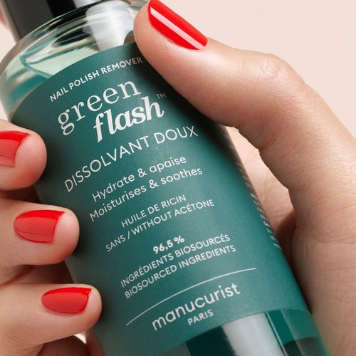 MANUCURIST • Green Flash Nail Polish Remover • Green Flash and Regular Nail Polish Remover • Effective Plant-Based • Acetone-Free Gel Nail Polish Remover • 3.38 fl oz