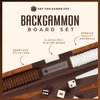 Get The Games Out Backgammon Set for Travel - Small Classic Board Game Case with Strategy Guide & 15 Game Pieces (Brown)