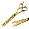 Professional Gold Barber Double Thinning Shears 6'' Salon Hairdressing Hair Cutting Trimming Scissor