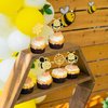 24Pcs Bumble Bee Cupcake Toppers Glitter Heart Honeycomb Bee Cupcake Picks BaBy Shower Cake Decorations for Bee Theme Baby Shower Kids Birthday Party Supplies