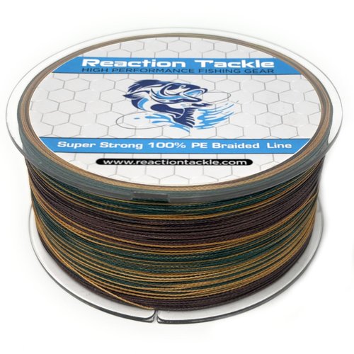 Reaction Tackle Braided Fishing Line Green Camo 50LB 300yd