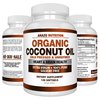 Arazo Nutrition Organic Coconut Oil 2000 MG - 100% Extra Virgin Unrefined Cold Pressed for Weight Support, Skin, Hair, Nails - 120 Softgel Capsules