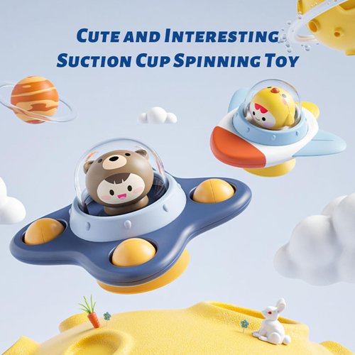 3PCS Suction Cup Spinner Toy for Toddlers,Travel Spinning Toys Sensory Toys for Babies,Bath Toy Birthday Gifts for Kids (Universe)