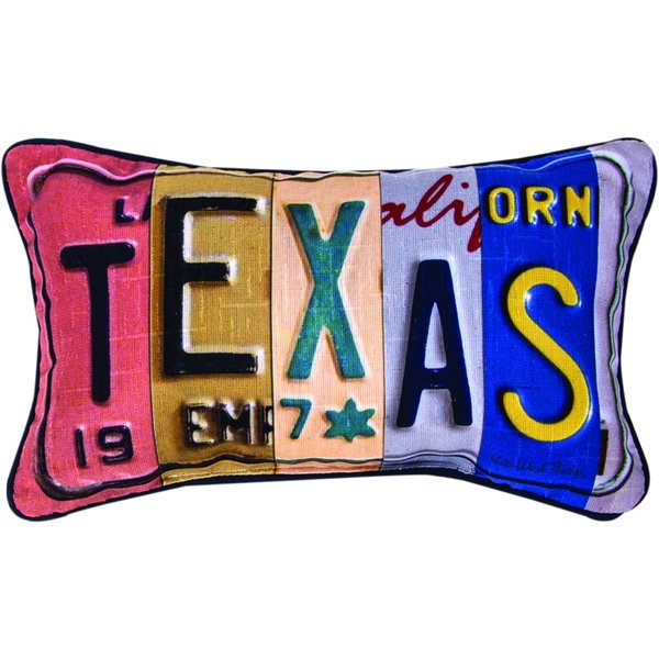 Manual Woodworkers & Weavers Vanity Plates Throw Pillow, Texas, 14.5 x 9