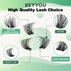 Lash Clusters 96pcs Individual Lashes D Curl 16mm Cluster Lashes KEYYOU Volume Wispy Lash Extension Soft&Comfortable Easy DIY at Home(Y11 D-16mm)