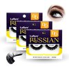 Laflare 3D False Eyelashes Russian Volume Strip Lashes | Fluffy, Wispy, Lightweight | Faux Mink Eyelashes Extension D Curl Wispy Handmade Soft Reusable 3 Packs Value Combo. (FDD06X3C)