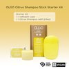 OLGO Shampoo Stick Starter Kit (case+refill), Citrus | Vegan certified soap free solid shampoo stick bar for normal to dry hair + conditioner for rich and healthy nutrition bar