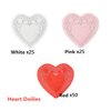 QINGQIU Valentines Day Crafts Set with 100 Heart Doilies, 4 Bags Foam Heart Stickers for Valentines Day Decor Kids Decoration Gifts Party Supplies
