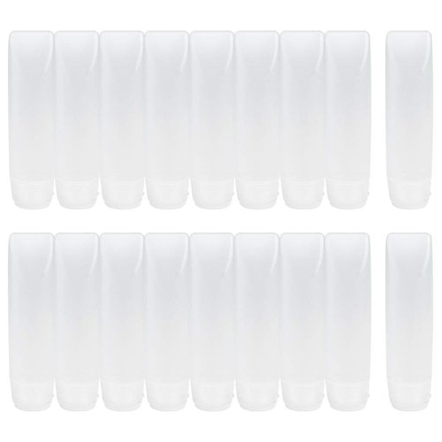 Nydotd 18 Pack Travel Size Plastic Squeeze Bottles for Liquids, 30ml/1Oz TSA Approved Travel Bottles Makeup Toiletry Cosmetic Containers Leak-Proof Travel Containers with Flip Caps Refillable