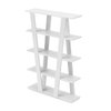 Dollhouse Shelf Miniature Furniture Bookshelf 1/12 Scale Wooden Storage Rack Four Tier Shelves Doll House Accessories and Furniture Display Stand Mini Scene Ornaments Decoration (White)