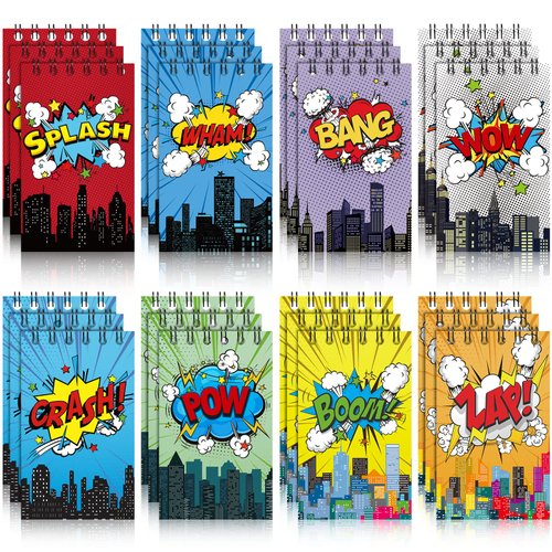 Containlol 24 Pack Mini Notebooks Party Supplies Favors Prize Piñata Fillers Carnival Goodie Bag Stuffers Journal Notepad Teacher Classroom Rewards Supplies for Theme Birthday Party