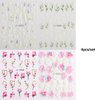 5D Flowers Nail Art Stickers 4 Sheets Pink Flowers Geometric Lines Decor Acrylic Embossed Sliders Gold Strips Nail Decals Acrylic Flowers Nails Charms Cherry Blossom Manicure Accessories
