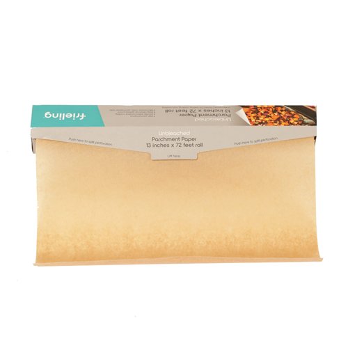 Frieling Unbleached Parchment Paper, Reusable Double-Sided Non-Stick Silicone Coating, Endless Sheet on Roll, 78 Sq Ft., 13-Inch x 72 ft. for Baking, Air Frying, Steaming Packaging …